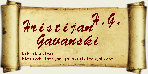 Hristijan Gavanski vizit kartica